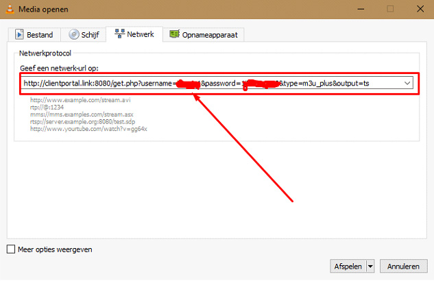 VLC Media Player - Enter M3U URL